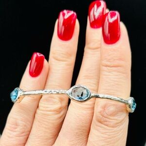 Ippolita 5 station Topaz bangle blue topaz rare smaller size excellent condition